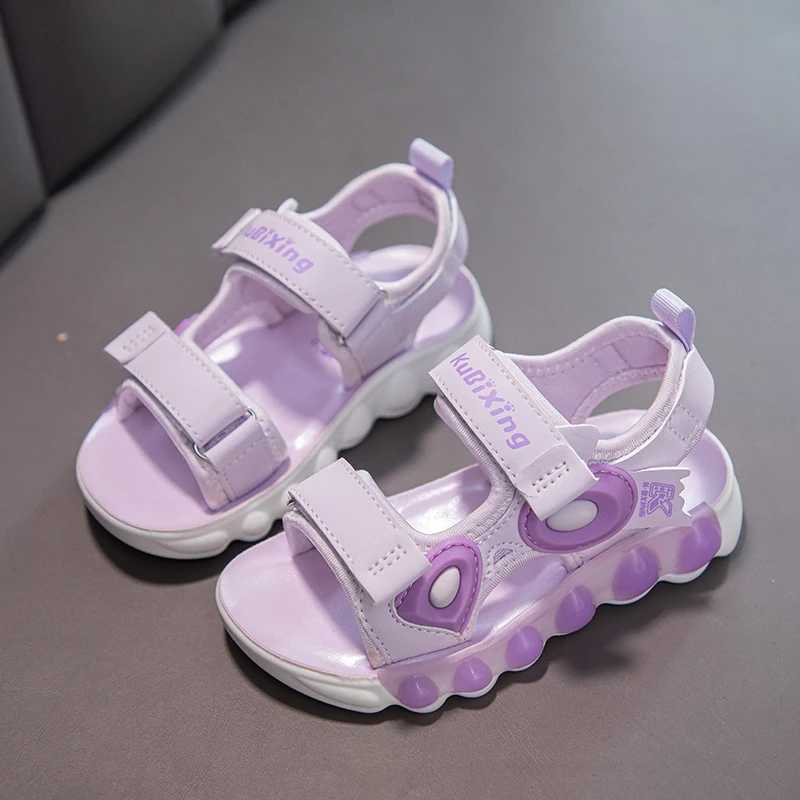 Girls Sandals 2024 Summer New Soft Bottom Girls Princess Shoes Outdoor Leisure Non slip Childrens Beach Sandals W250108