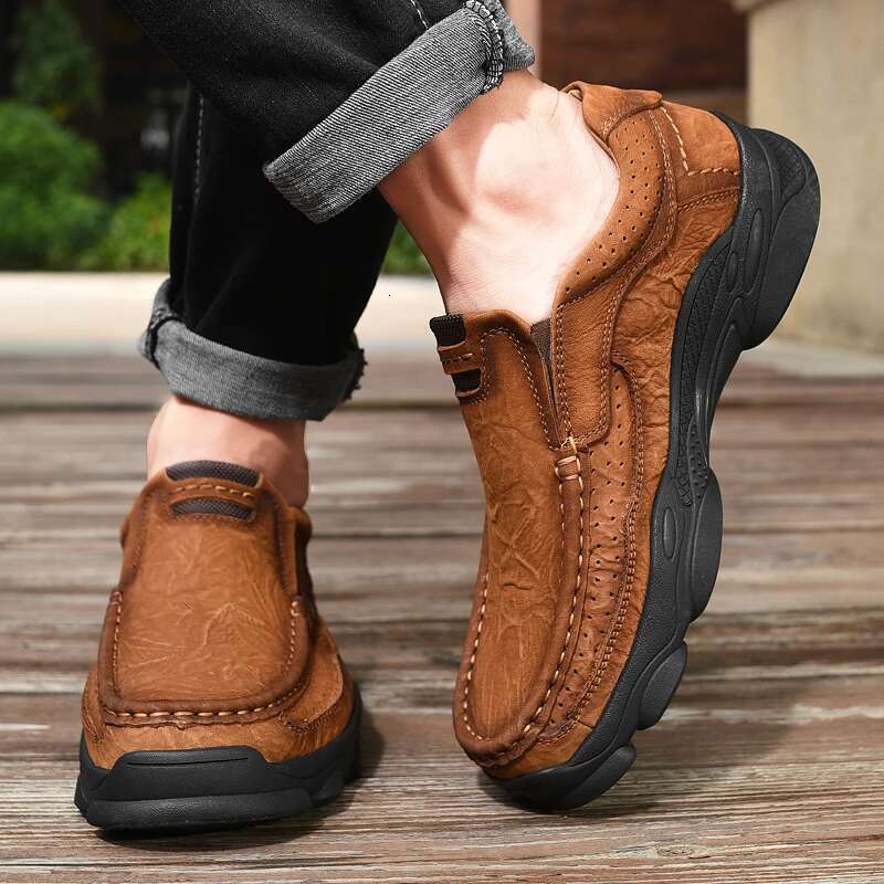 Ddmyoutdoor China Domestic Genuine Leather Men S Sneakers Autumn Slip On Casual Loafers New Moccasin Elegant Dress Male Shoe Fashion Footwear Shoes Fo