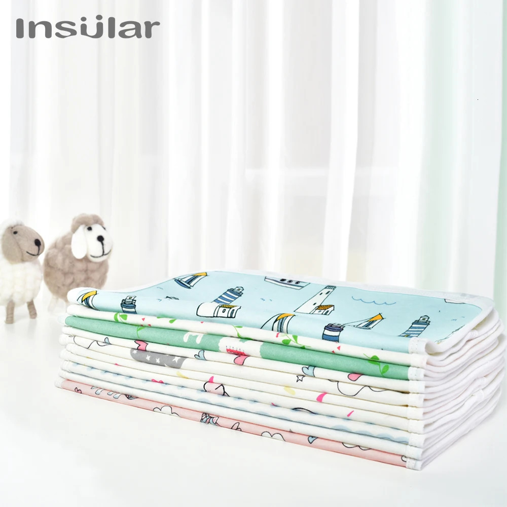 Insular Waterproof Baby Diaper Changing Mat Foldable Soft Cotton Travel Nappy Change Portable Baby Care Front Play Pad Baby Care 250109