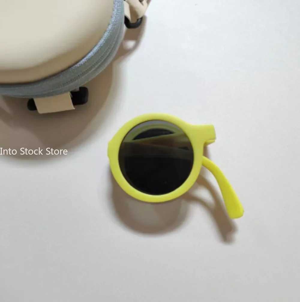 Folding childrens sunglasses cute round sunglasses for girls and boys street photography glasses for children baby sunglasses UV protection W250109