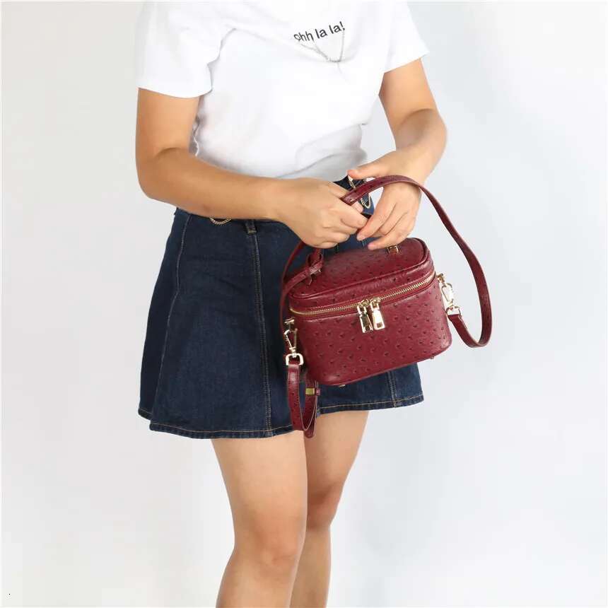 XMESSUN Saudi Arabia Brand Design Ostrich Pattern Crossbody Bags For Women 2025 Simple Shoulder Tote Bag Lady Handbags