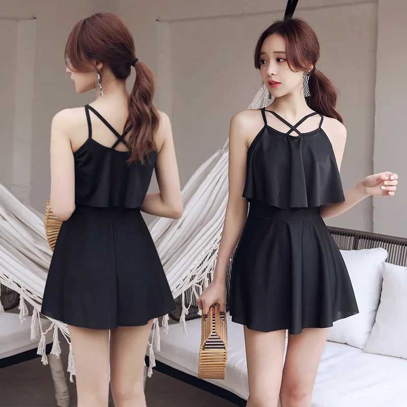 2024 New Korean Up One Piece Swimsuit Sexy Swimwear Women Swimsuit Monokini Bathing Suit Beachwear Summer SwimskirtXJ240108