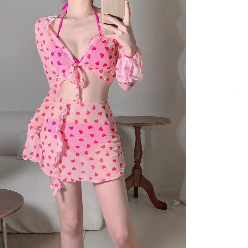 2025 new swimsuit women's split bikini sexy four piece set Korean version pure desire style designer girl's new 2025 hot spring swimsuit