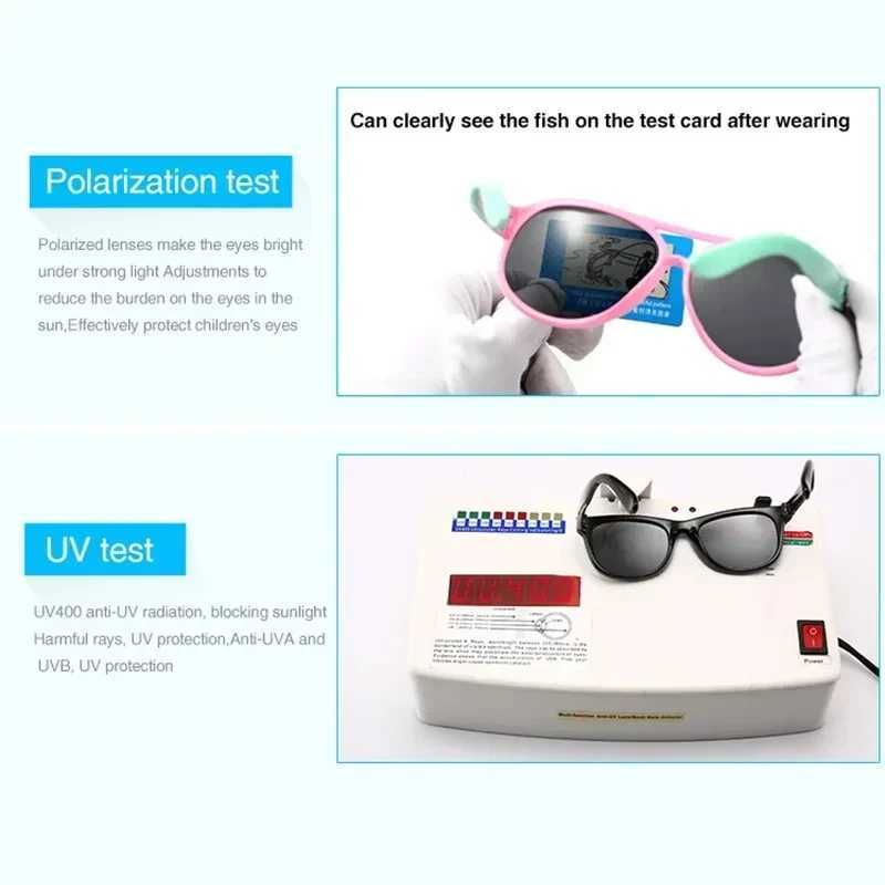 Childrens polarized sunglasses with TPEE rubber flexible frame suitable for boys and girls aged 3-12 100% UV protection W250109