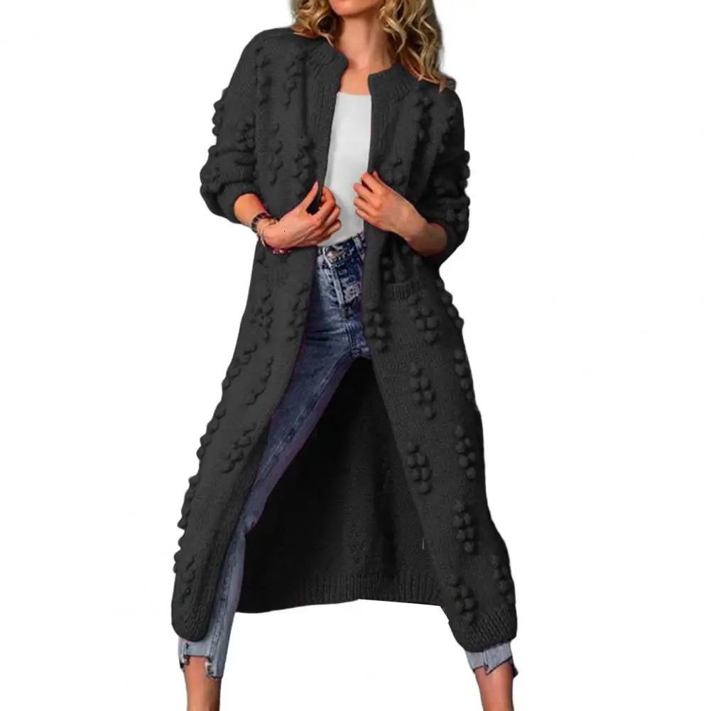 Women Solid Color Loose Thick Warm Sweater Cardigan Ladies Spring Autumn V Neck Knitted Coat Female Casual Tops 250106