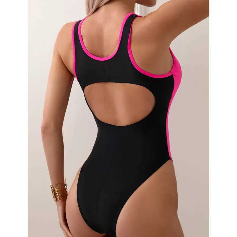 Summer 2025 Sexy One Piece Swimsuits Closed Women Swimwear Sports Push Up Swimming Wear Body Bathing Suit Beachwear Pool BatherXJ240108