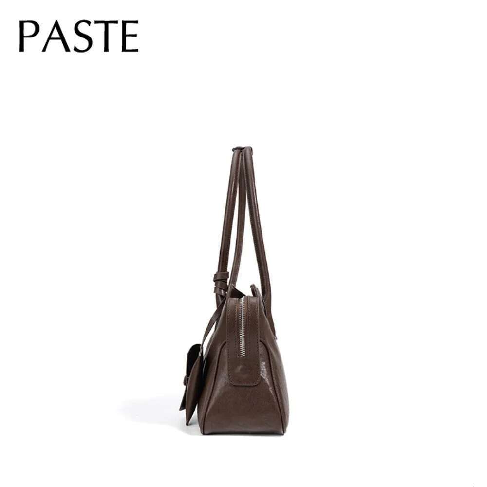 Retro Design Women Top-Handle Handbag With Wallet Vegetable Tanned Cow Leather Long Strap Female Armpit Shoulder Bag