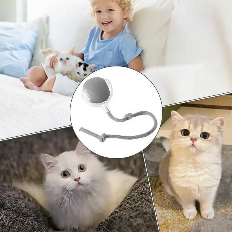 Interactive Cat Toys Ball Auto Electric Rolling Ball Toys for Cats/Kitty Pets Smart Automatic Teaser USB Charging Y240106
