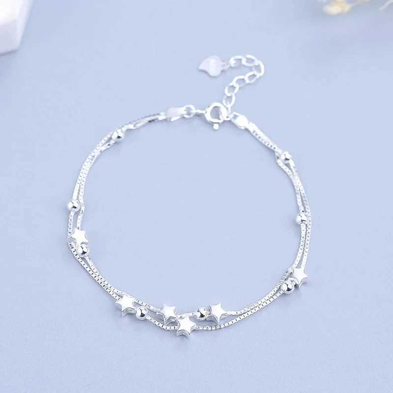 Korea New Fashion Letter Star Pendant Bracelet Woman Simple Vintage Stainl Steel Bracelet Luxury Original Jewelry AccoriesXJ250109