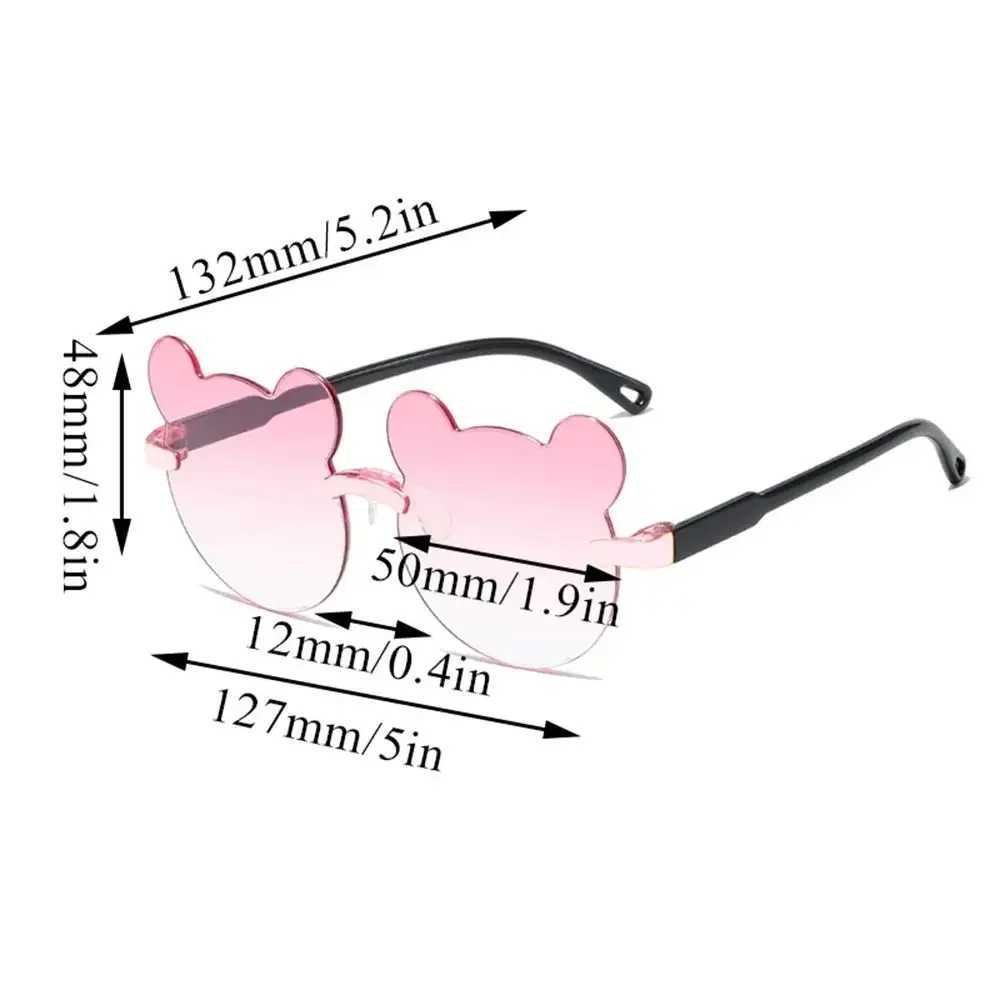 1 piece of childrens sunglasses bear shaped childrens glasses frameless UV375 childrens glasses anti glare for girls and boys sunglasses W250109