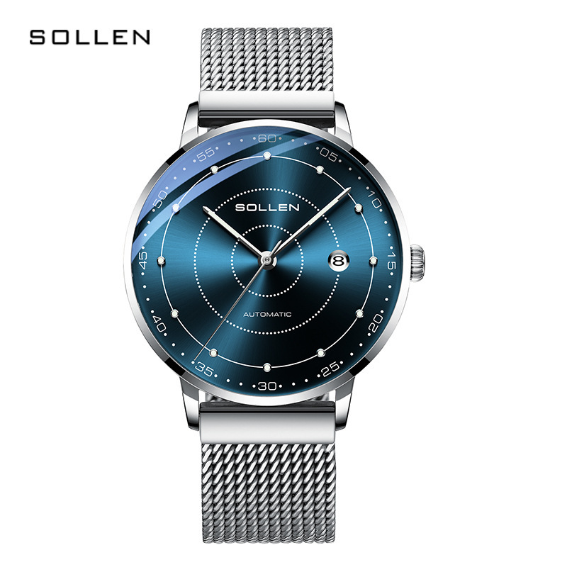 Fashionable Men's Ultra-Thin Watch with Automatic Mechanical Movement and Waterproof Design