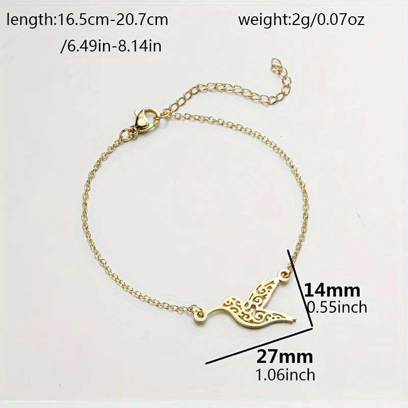 Delicate Hollow Hummingbird She Charm Alloy Bracelet Simple Hand Jewelry For WomenXJ250109