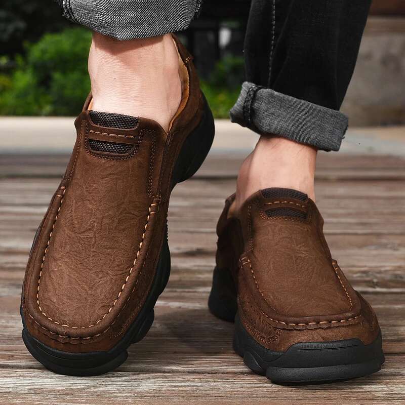 Ddmyoutdoor China Domestic Genuine Leather Men S Sneakers Autumn Slip On Casual Loafers New Moccasin Elegant Dress Male Shoe Fashion Footwear Shoes Fo