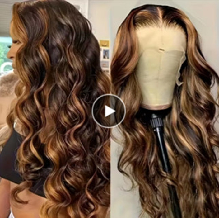 Body wave 4/27 Honey Blonde 180% lace front wig human hair hd full lace frontal wig piano colored wig humain hair for Women sale clearance