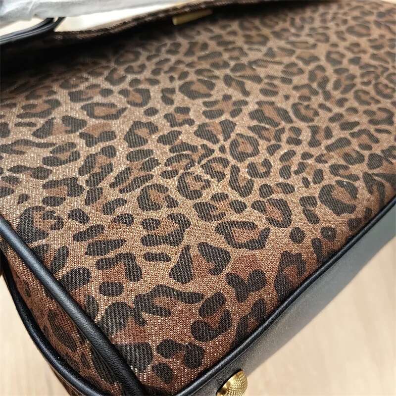 Fashion Vintage Leopard Print Women's Large Capacity Lock Shoulder Bag Autumn Winter New OL Work Commute Business Handbag 2025