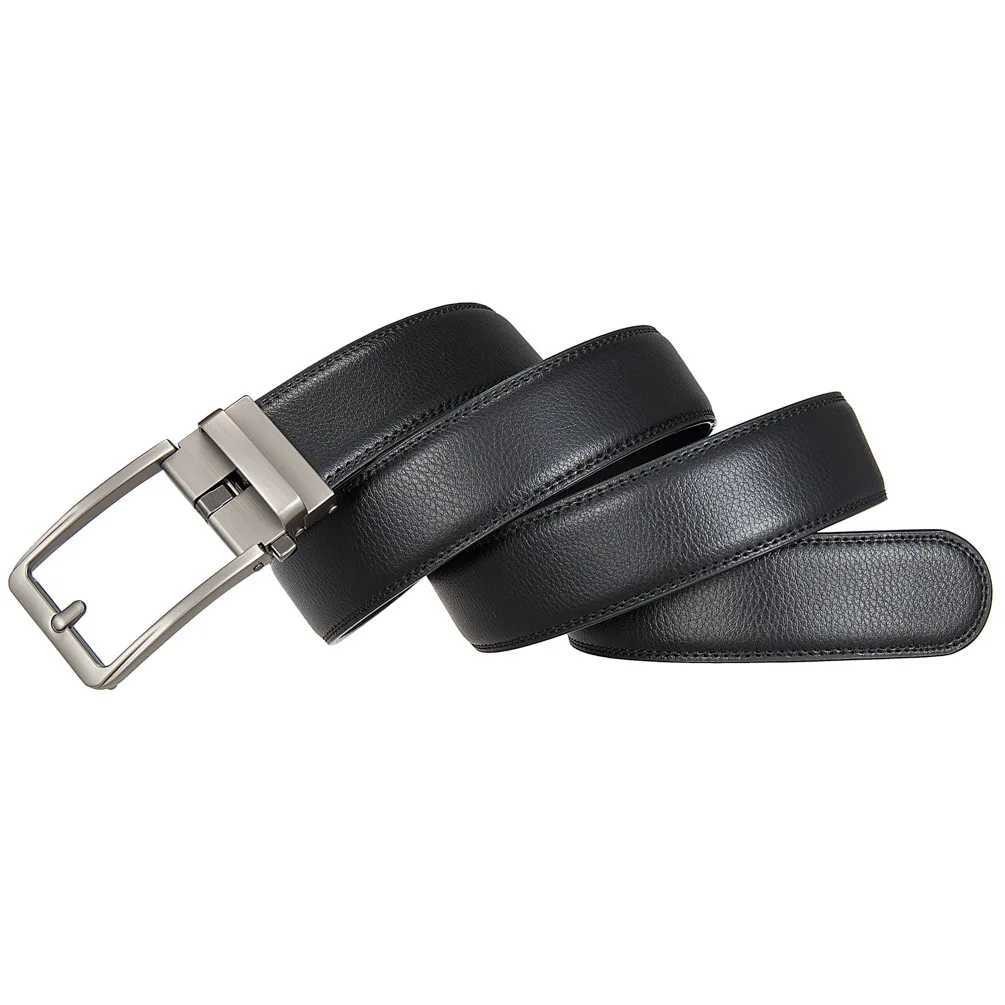 3.5cm wide click strap mens brand designer automatic buckle leather mens jeans high-quality waist strap 90-130cm W250326
