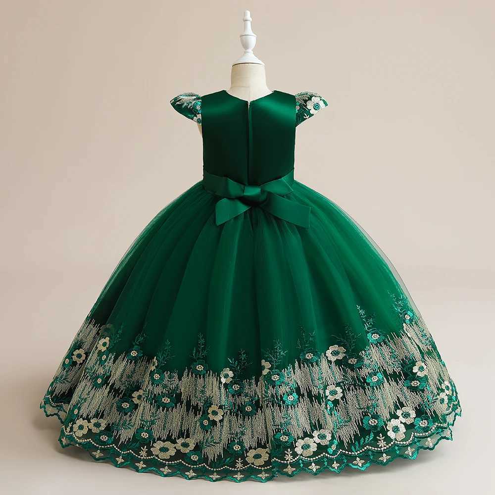 Flower Girl Dress Princess Elegant Children Par Long First Communion Kids Clothes For Teen Children Wedding Birthday VestidosXJ250108