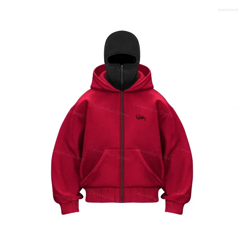 Men's Hoodies Winter Hoodie With Balaclava Face Mask Zipper Design Sports Jacket For Outdoor Activities Hiking Travel Running Sweatshirt