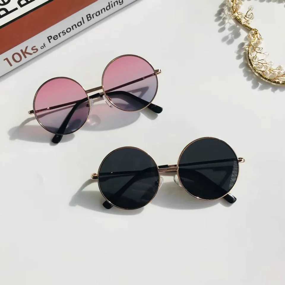 New Childrens Retro Round Sunglasses Outdoor Sun Protection Baby Boys and Girls Sunglasses Summer UV Protection Sunshade Childrens Glasses W250109