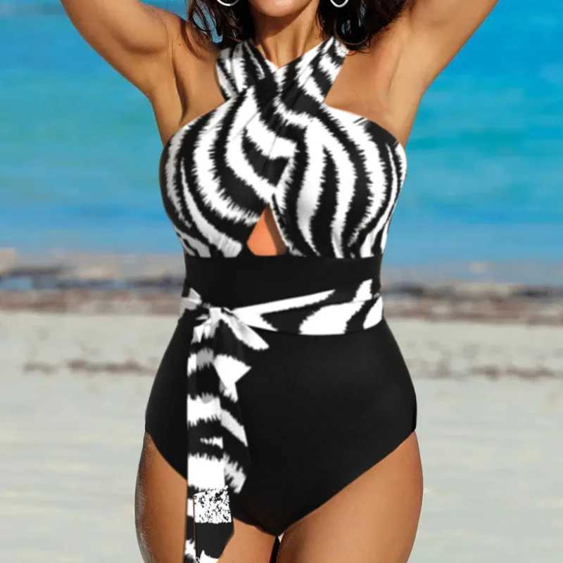 Sexy Print One Piece Large Size Swimwear Push Up Women Plus Size Swimsuit Closed Body Fa Bathing Suit For Pool Beach WearXJ240108