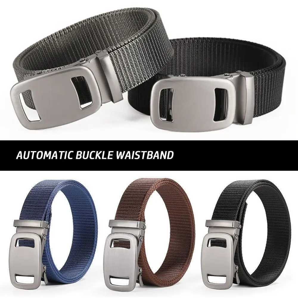 Mens luxury brand high-quality canvas strap mens automatic buckle strap business casual fashionable jeans strap W250109