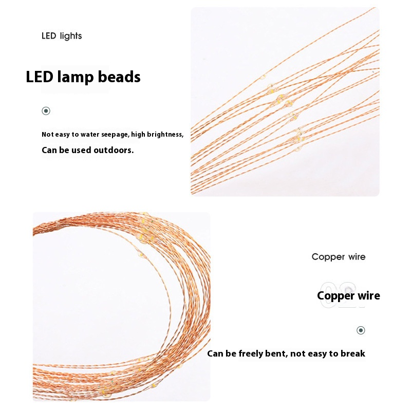 Led solar energy ground insert fireworks lights full of stars copper wire lights outdoor waterproof lawn garden layout decoration color lights