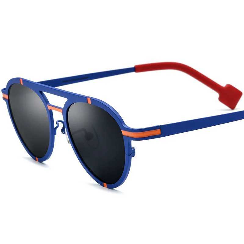 Pilot cat eye sunglasses polarized UV400 multi-color fashionable person hip-hop sunshine screen light color driving tin plated glasses W250109