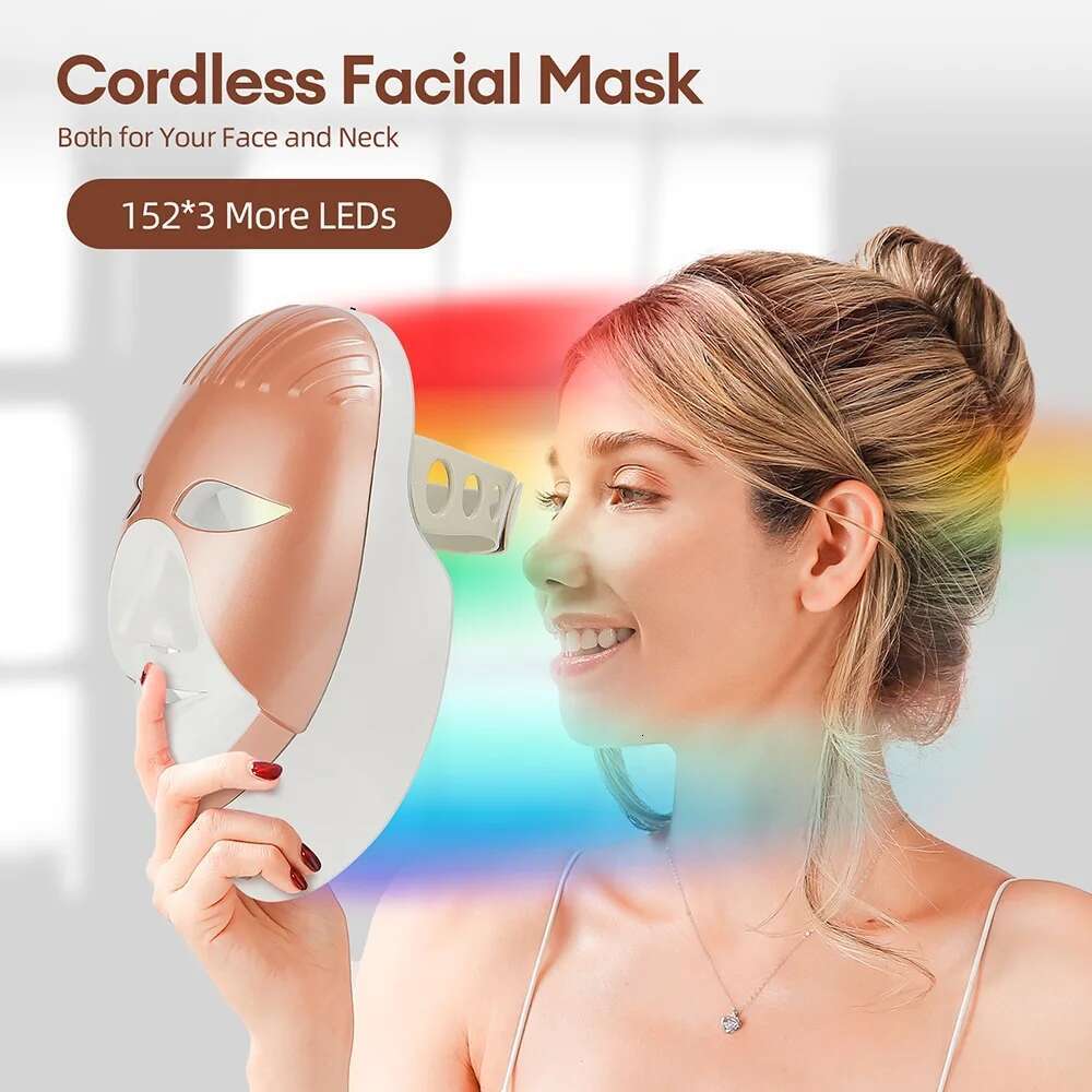 Foreverlily Mascarilla facial LED Wireless 7 Colors Photon Skin Care Beauty hine Masque pour le visage
