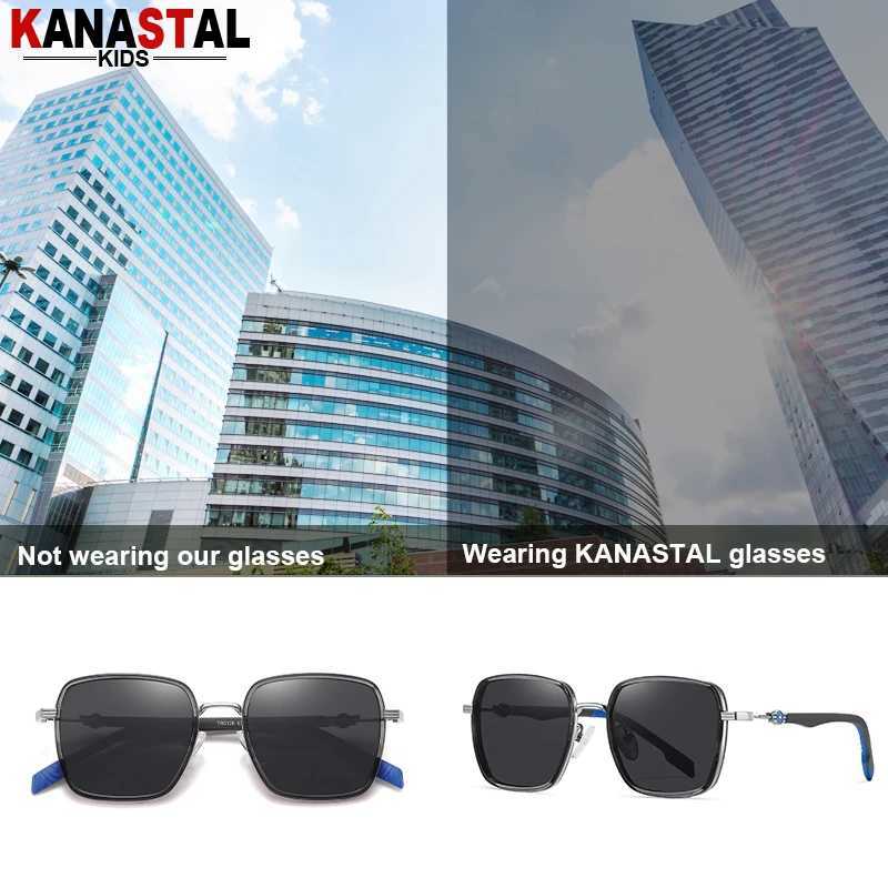 Childrens sunglasses UV400 polarized sunglasses TR90 metal glasses frame camping sports Par anti glare sunshade glasses W250109