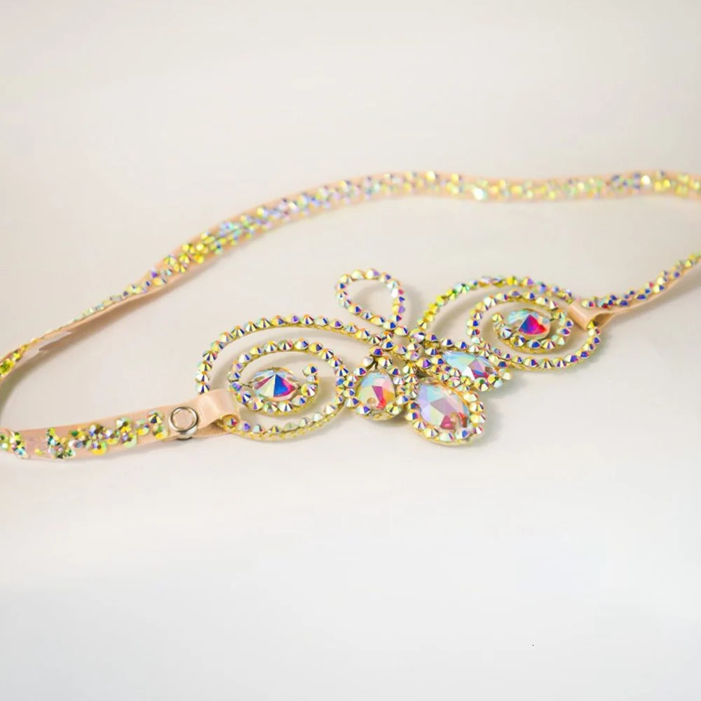 Sexy Rhinestone Belly Dance Waist Belt for Women Dress Clothing Geometric Shape Colorful Crystal Belly Chain Ballroom Jewelry 250107