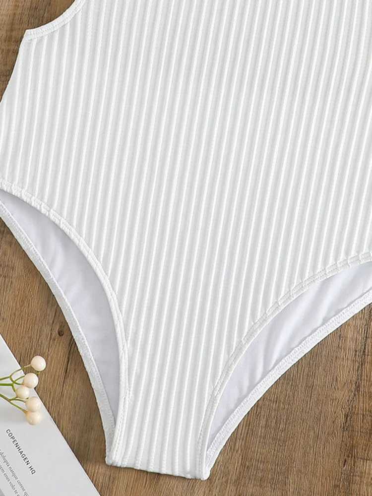 VigoBeviya 2025 Sexy White Strapped Swimwear Women ss Cross One Piece Swimsuit Monokini Hollow Push UP Beach Bathing SuitXJ240108