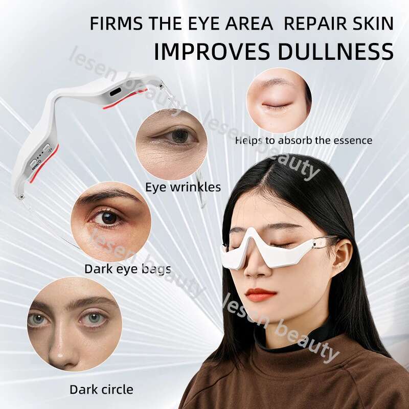 3D EMS Micro Current Mini Beauty Red Light Therapy Under Massager Patches Instrument Anti Aging Eye Care Device