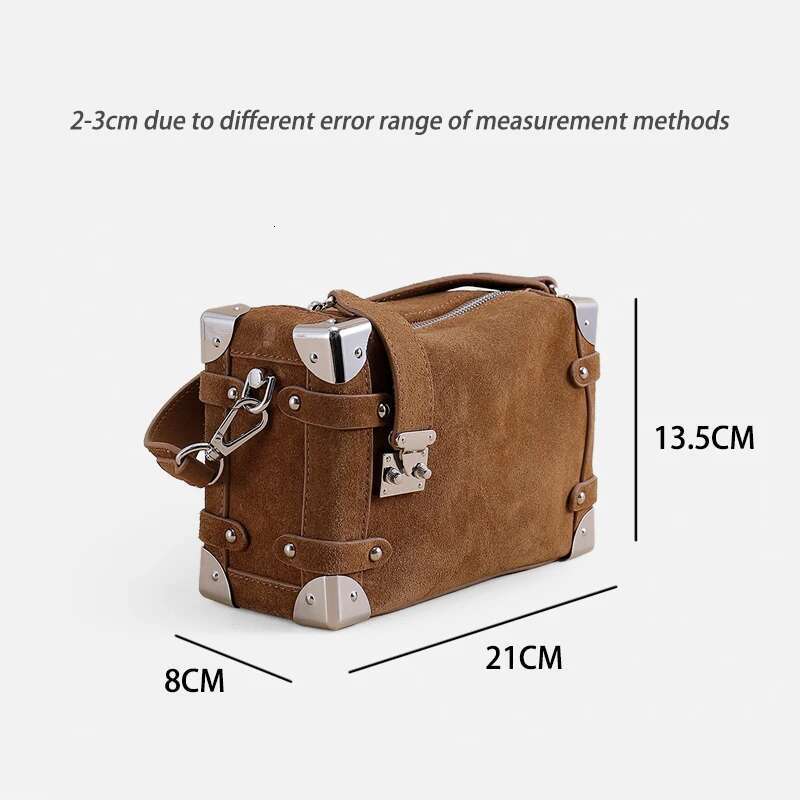 2025 Retro Suede Cowhide Small Rectangular Bags For Women Versatile New Genuine Leather High-End Crossbody Messenger Bag