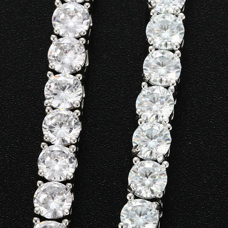 HQ GEMS classic jewelry moissanite stone tennis chain mens tennis chain necklaces