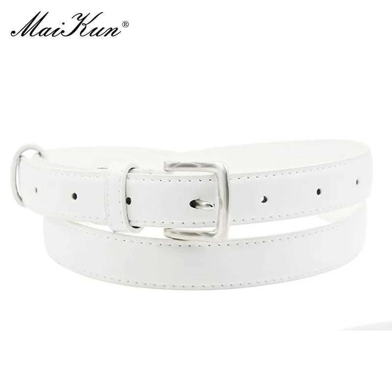MaiKun Womens Tight Belt Solid Color Buckle Simple Size Business Casual Belt W250109