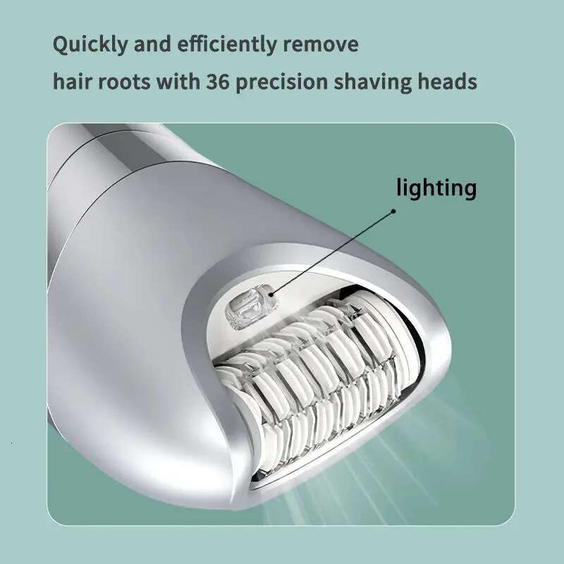 Electric Razor 7 in 1 Painless Wet & Dry Women Shaver for Arm, Underarm, Bikini, Legs, Replaceable Heads, USB Charging