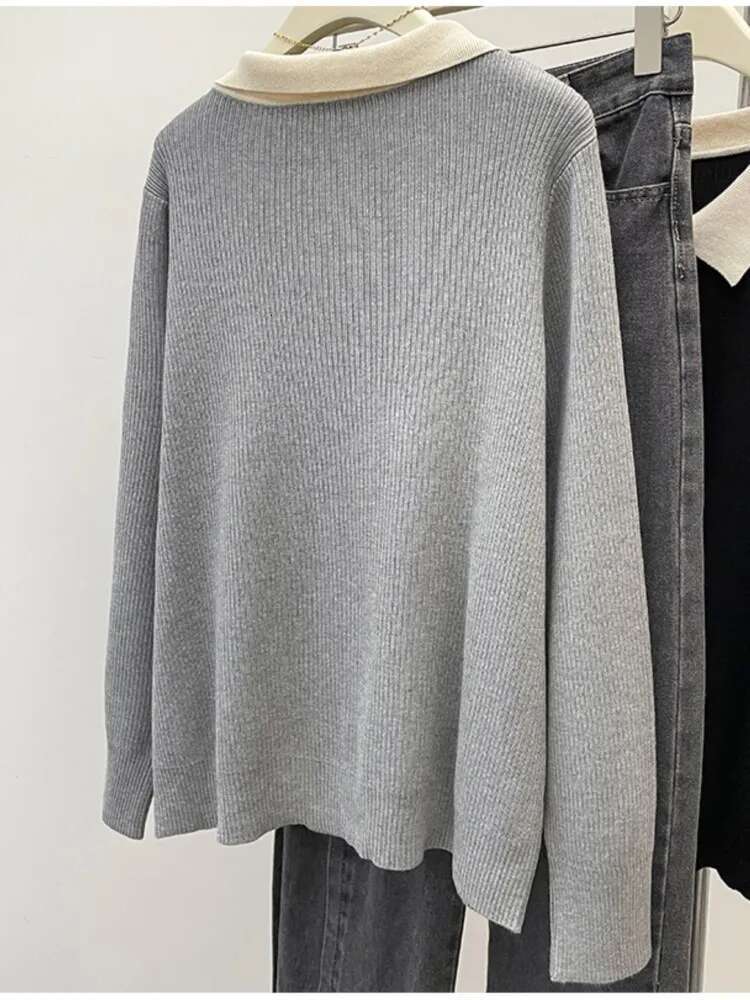 Plus Size Autumn Long Sleeve Pullover Women Elegant Fashion Bow Ladies Sweaters Korean Style Woman Sweater Tops