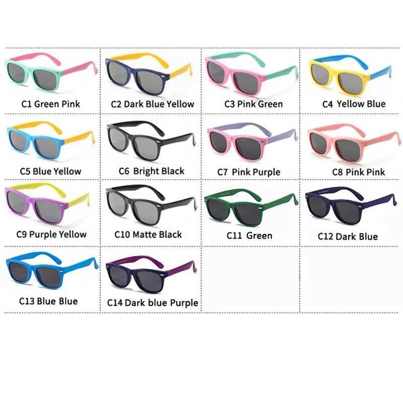 Childrens polarized sunglasses with TPEE rubber flexible frame suitable for boys and girls aged 3-12 100% UV protection W250109