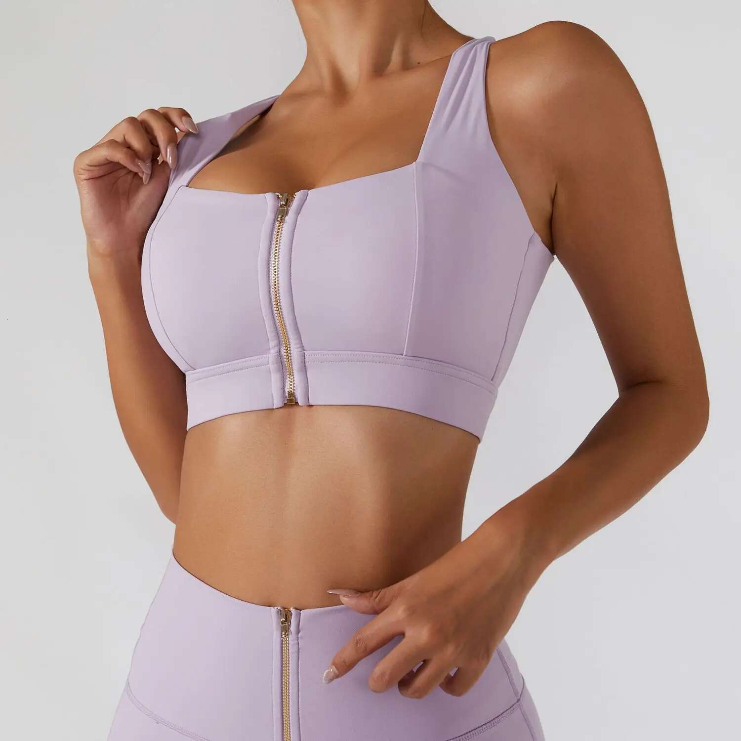 Vnazvnasi Yoga Top Open Back Sports Bra Women Fiess High Quality Workout Underwear With Zipper Push Up Sportswear For Gym