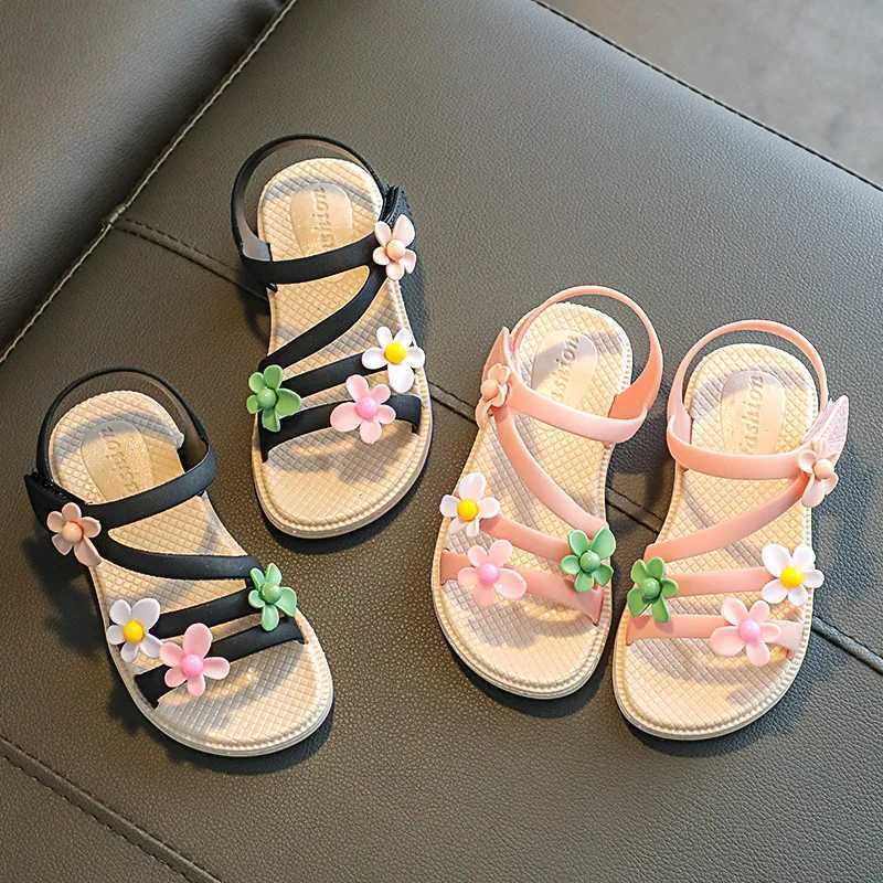 2022 New Childrens Sandals Girls Princess Shoes Soft soled Beach Shoes Childrens Full Match Korean Sandals W250108