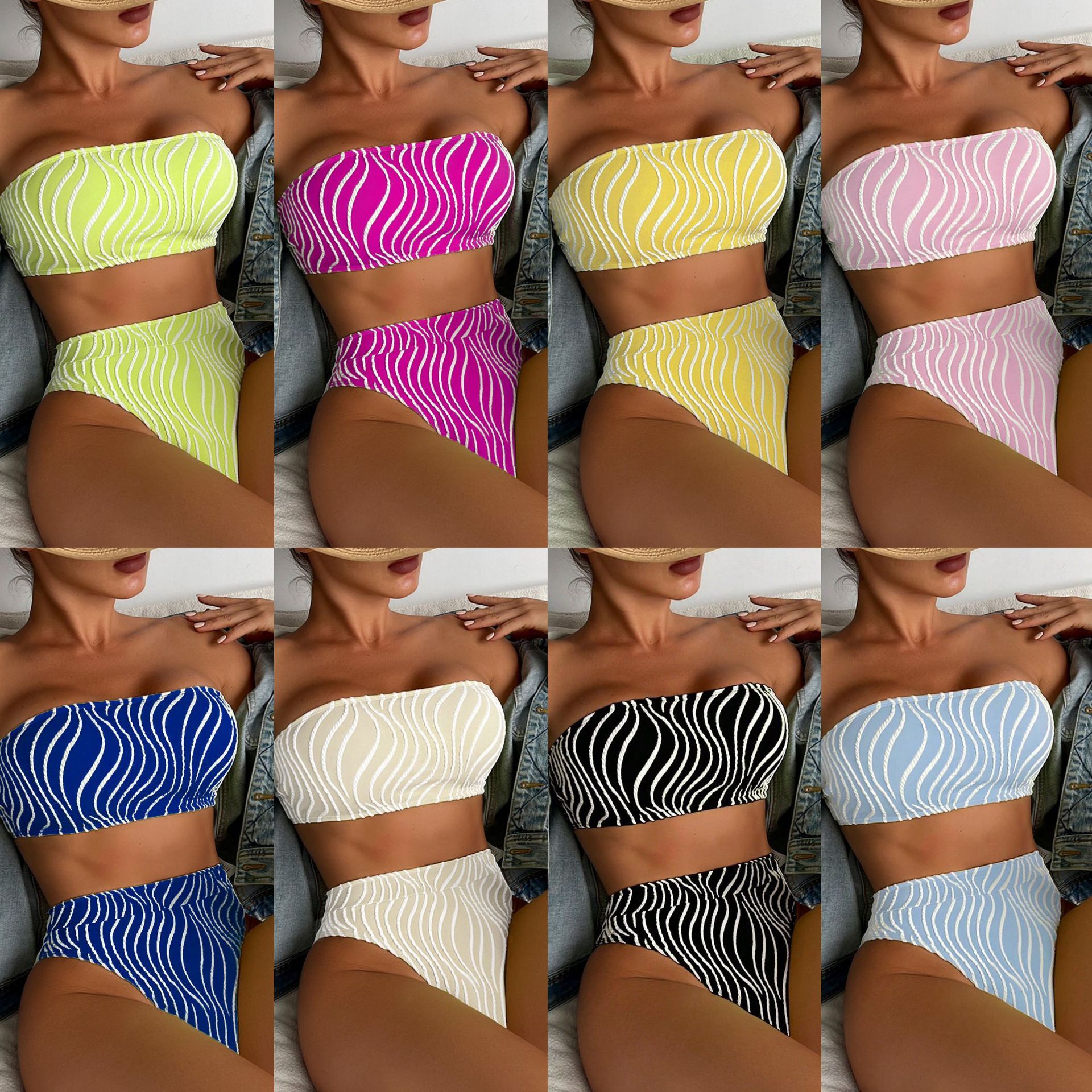 New Wrap Chest Multi-color Split Sexy Bikini Swimsuit Sexy Beach Bikini Designer Swimsuit LG294