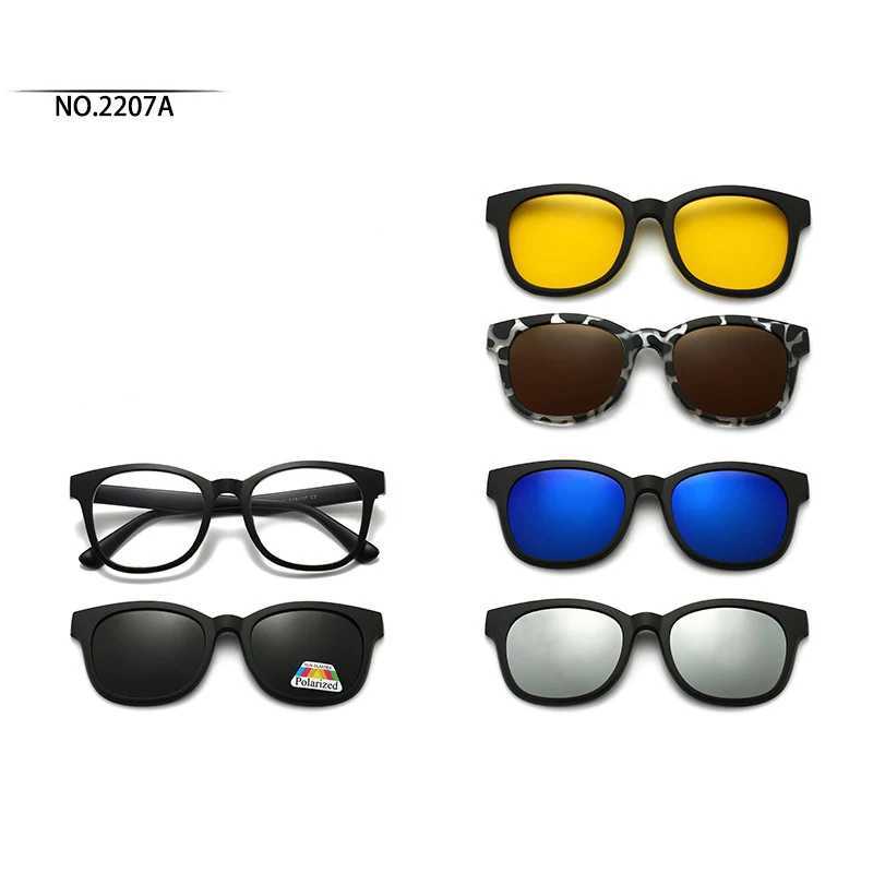 VCKA Mens Polarized Myopia 6-in-1 Sunglasses 2024 Classic Optical Magnetic Clip Prescription Customized Womens Glasses Frame -0.5~-10 W250109
