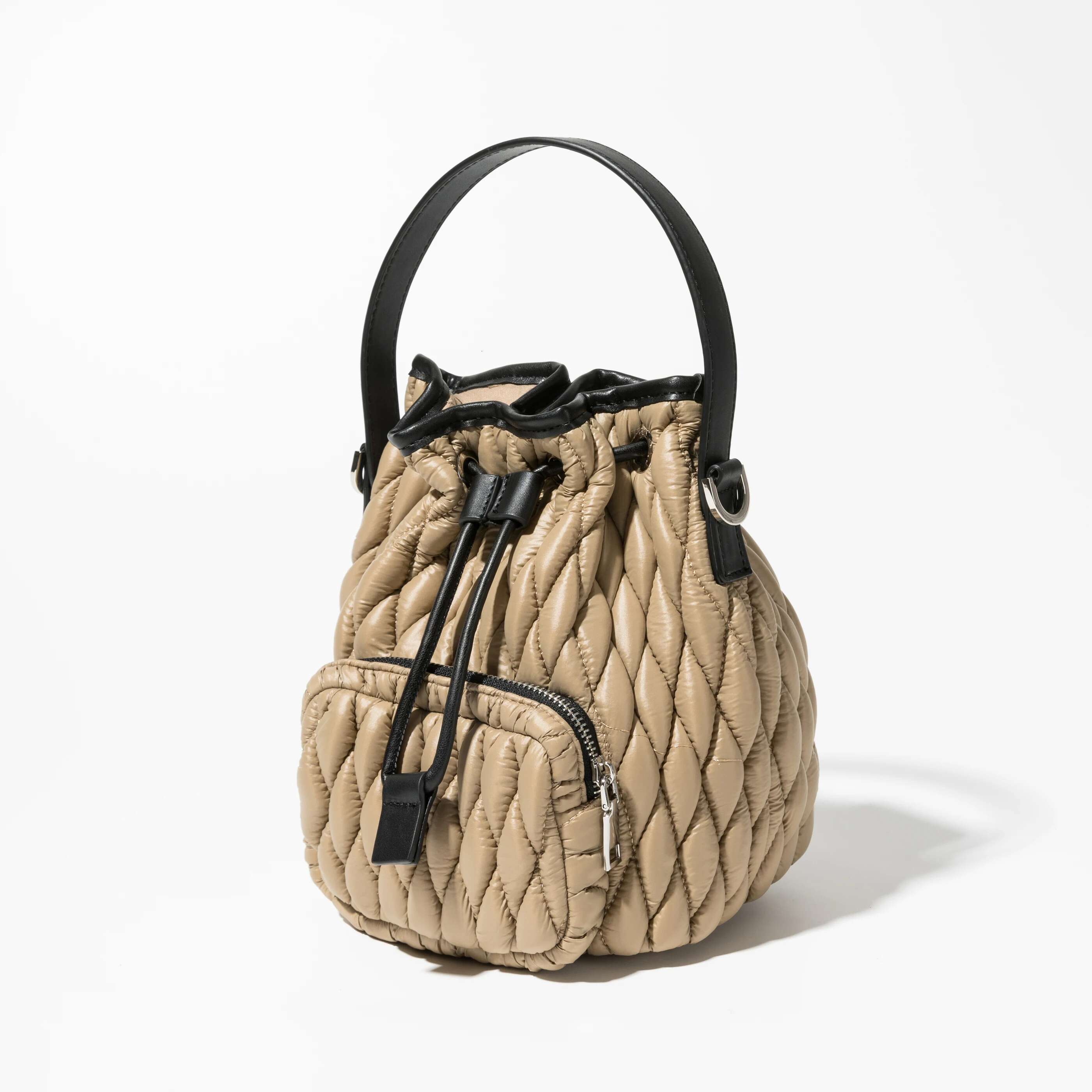 Fashion Nylon Quilted Buckets Bag Designer Padded Women Handbags Down Cotton Shoulder Crossbody Bags Casual Small Purses