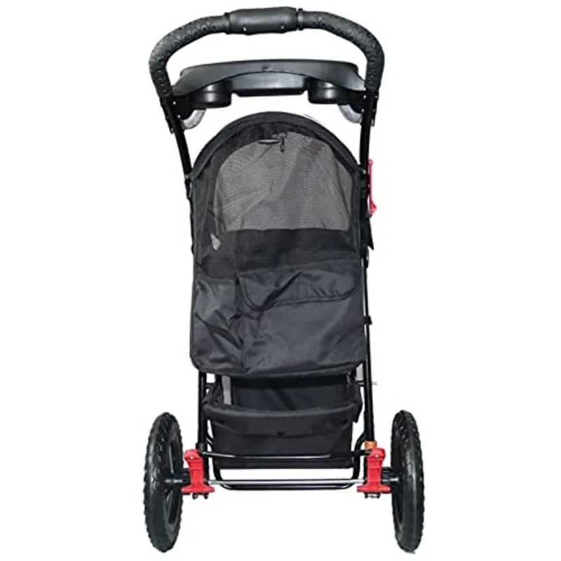 Chik Black Luxury Dog Cart with One Hand Folding 12 Eva Tire Front and Rear Providing Extra Comfortable Reflective Binding Weighing Up to 23KG W250109