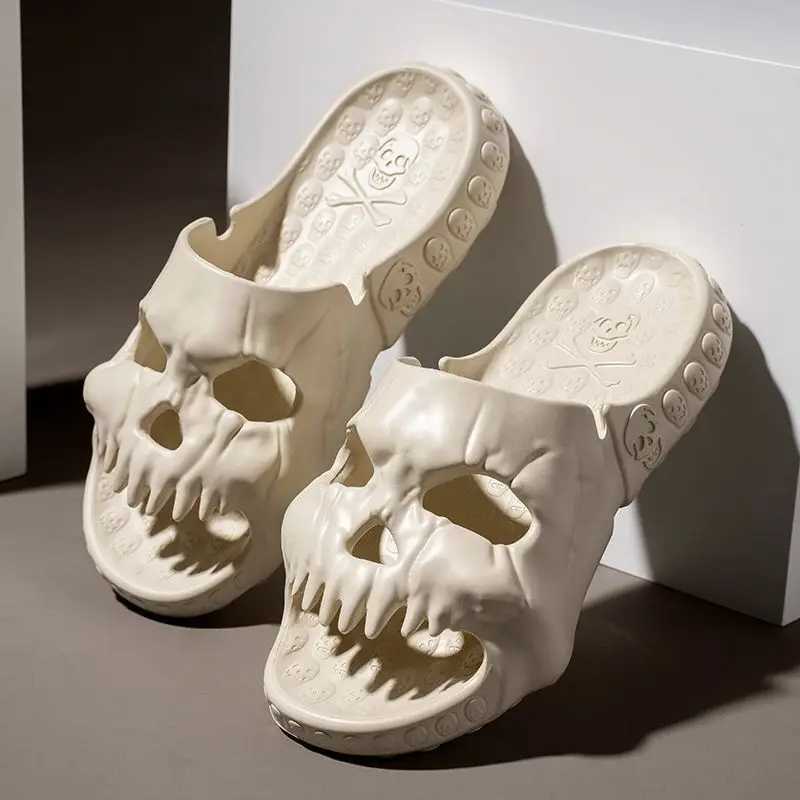 New Arrival New personalized skull design mens slider summer outdoor fun slider thick bottom beach anti slip casual womens sandals T250108
