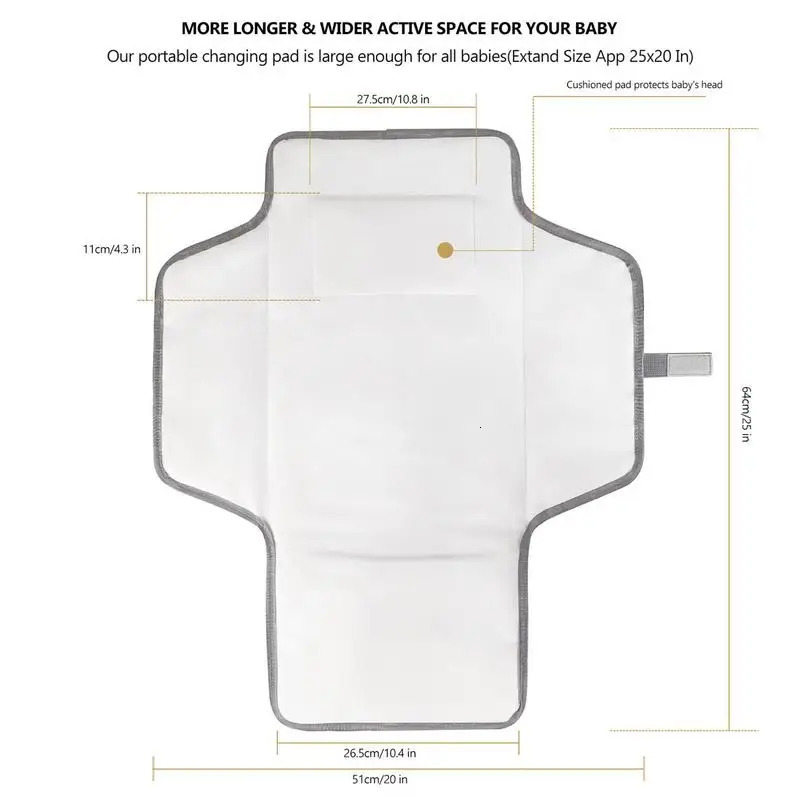 Baby Portable Foldable Washable Compact Travel Nappy Diaper Changing Mat Waterproof Floor Change Play Mat 250109