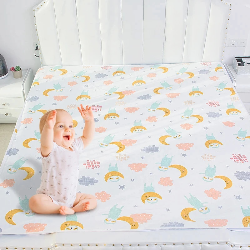 Waterproof Baby Diaper Changing Pad Nappy Resuable Infant Cotton Urinal Mat Breathable Overnight Protection Pad Sheets 250109