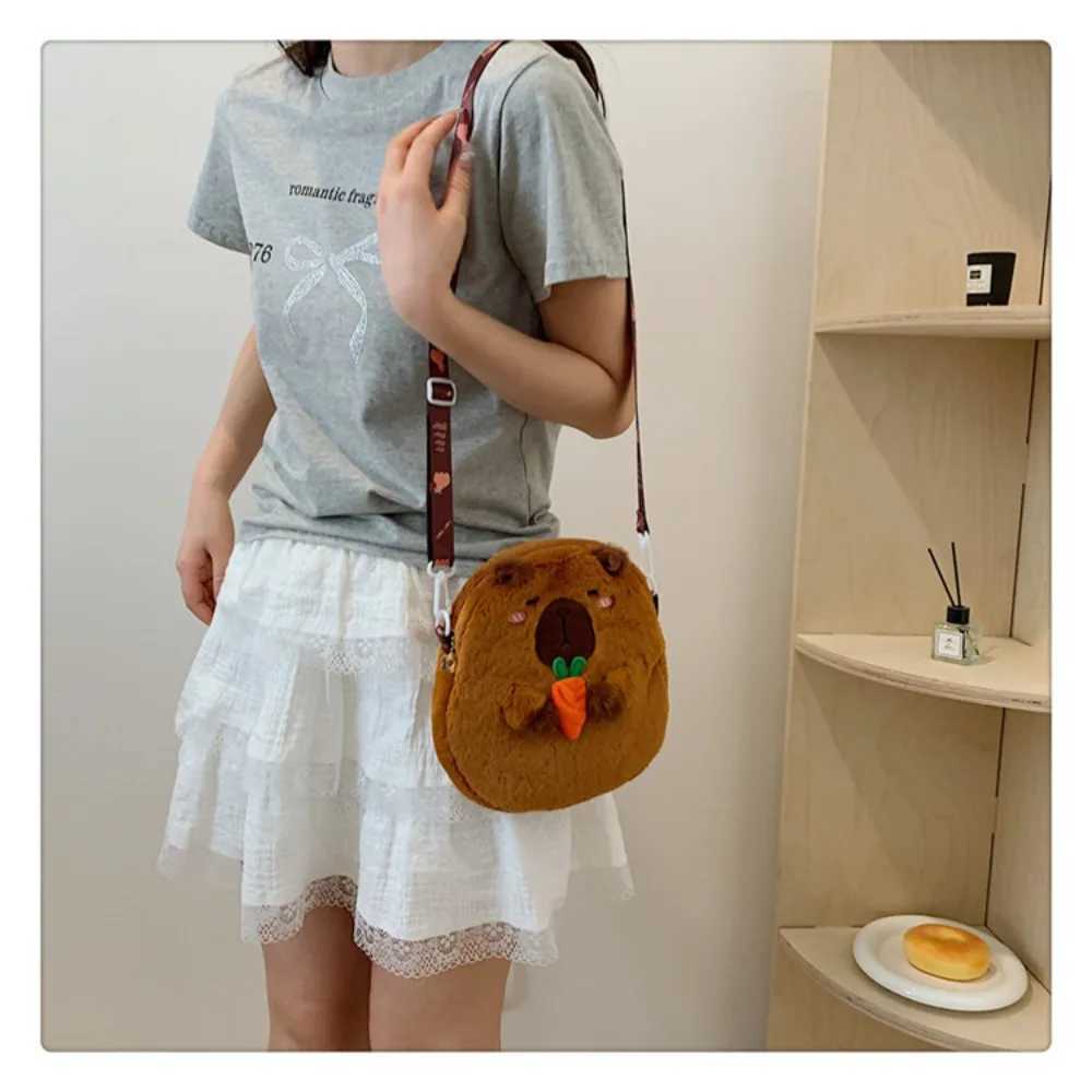 Large Capacity Capybara Plush Shoulder Bag Carto Capybara Handbag Unisex Capybara HandbagXJ250108