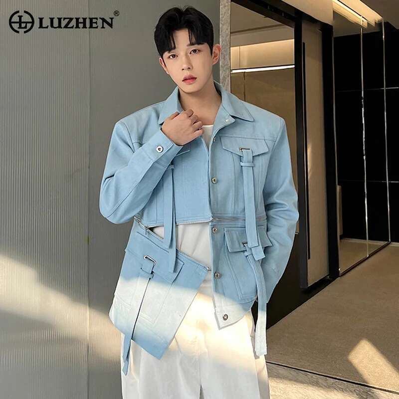 Autumn Trendy Detachable Splicing Niche Design Casual Jacket Men's High Street Fashion Coat Original Clothes