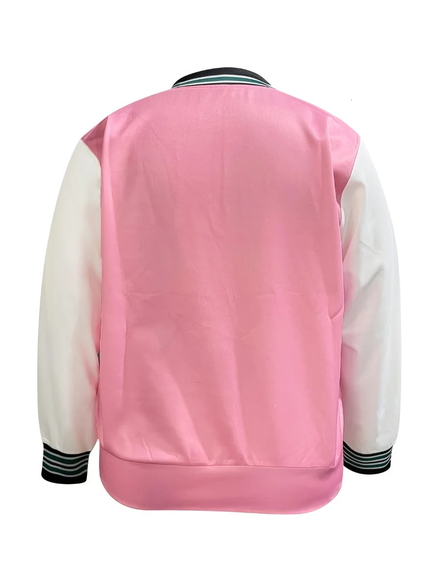 LW Plus Size coat Letter Print Striped baseball Jacket Vintage Bomber Fashion College Uniform Varsity Baseball Jackets 250109